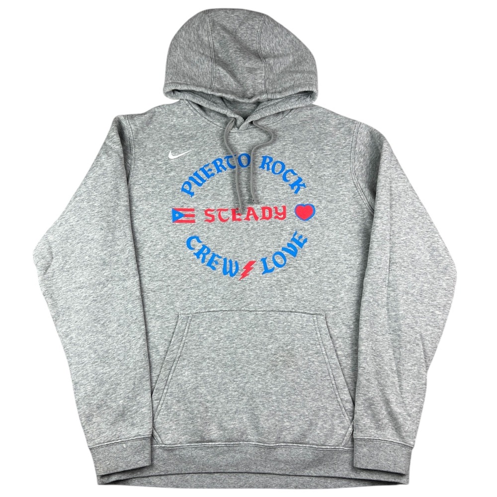 Rare Nike Puerto Rico Rock Steady Crew Band Hoodie Sweatshirt Men's Large Grey